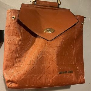 Michael Kors brown letter backpack